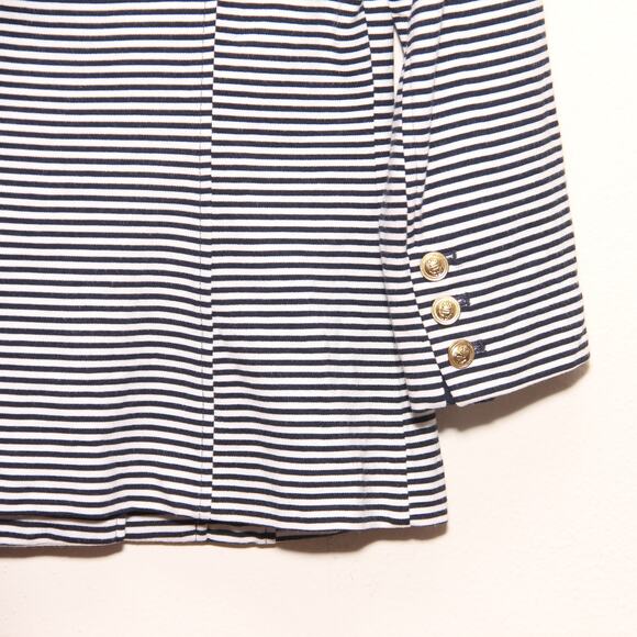 CABi Style# 823 Striped Knit Blazer Jacket Size Small Nautical Double Breasted - Picture 6 of 9